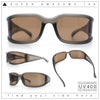 Womens Trendy Curved Wrap Around Rectangle Thick Temple Plastic Sunglasses