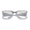 Womens Trendy Curved Wrap Around Rectangle Thick Temple Plastic Sunglasses