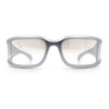 Womens Trendy Curved Wrap Around Rectangle Thick Temple Plastic Sunglasses