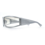 Womens Trendy Curved Wrap Around Rectangle Thick Temple Plastic Sunglasses