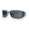 Womens Trendy Curved Wrap Around Rectangle Thick Temple Plastic Sunglasses