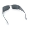 Womens Trendy Curved Wrap Around Rectangle Thick Temple Plastic Sunglasses