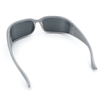 Womens Trendy Curved Wrap Around Rectangle Thick Temple Plastic Sunglasses