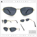 Womens Y2K Styling Metal Rim Cat Eye Retro Sunglasses