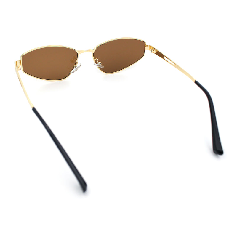 Womens Y2K Styling Metal Rim Cat Eye Retro Sunglasses