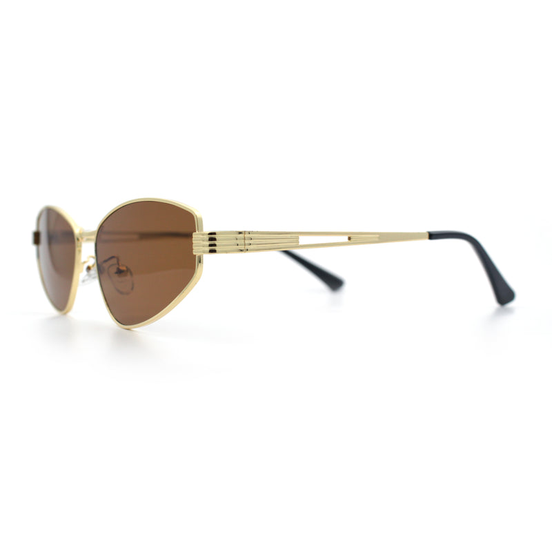 Womens Y2K Styling Metal Rim Cat Eye Retro Sunglasses