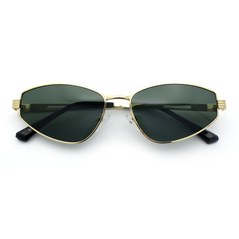 Womens Y2K Styling Metal Rim Cat Eye Retro Sunglasses