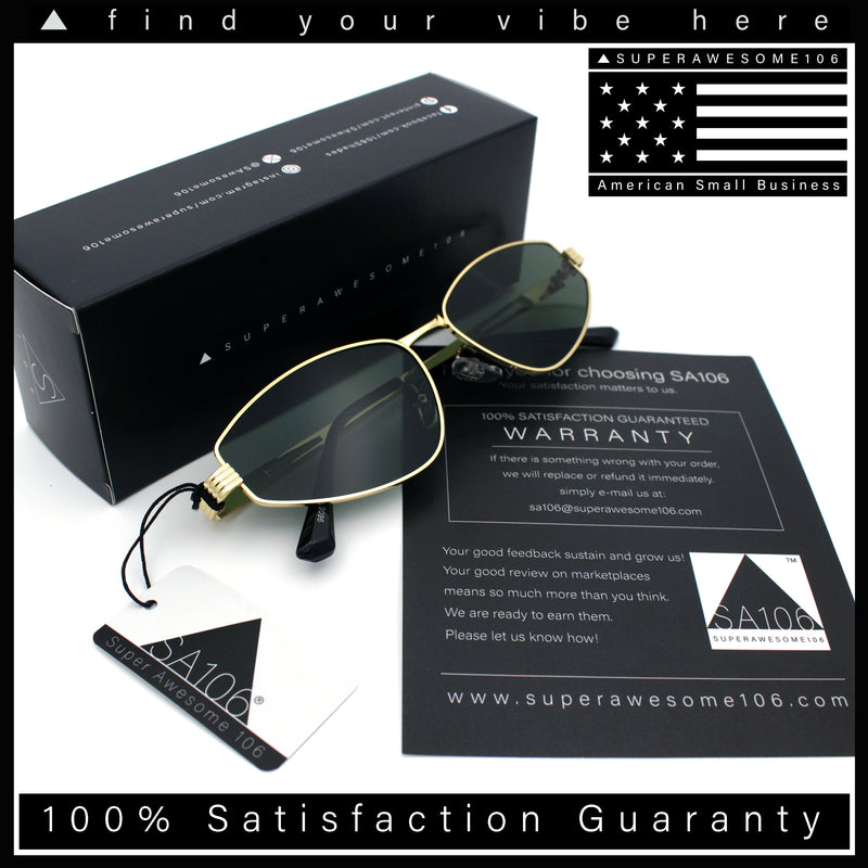 Womens Y2K Styling Metal Rim Cat Eye Retro Sunglasses