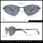 Womens Y2K Styling Metal Rim Cat Eye Retro Sunglasses