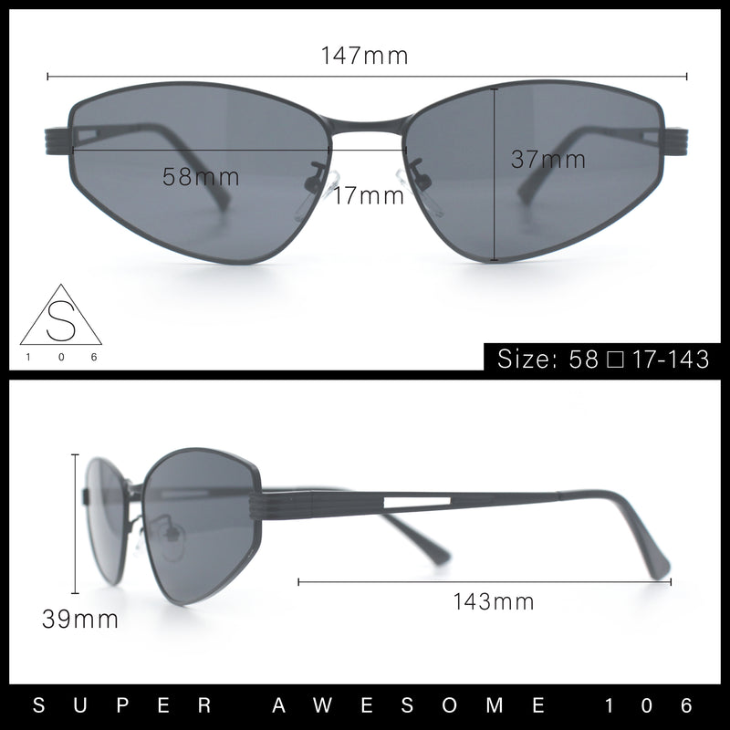 Womens Y2K Styling Metal Rim Cat Eye Retro Sunglasses