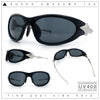 Y2K Oval Wrap Around Plastic Fancy Metal Arm Sunglasses