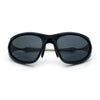 Y2K Oval Wrap Around Plastic Fancy Metal Arm Sunglasses