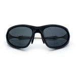 Y2K Oval Wrap Around Plastic Fancy Metal Arm Sunglasses