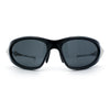 Y2K Oval Wrap Around Plastic Fancy Metal Arm Sunglasses