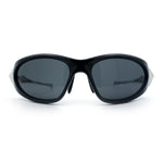Y2K Oval Wrap Around Plastic Fancy Metal Arm Sunglasses
