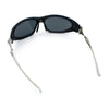 Y2K Oval Wrap Around Plastic Fancy Metal Arm Sunglasses