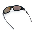 Y2K Oval Wrap Around Plastic Fancy Metal Arm Sunglasses