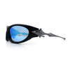Y2K Oval Wrap Around Plastic Fancy Metal Arm Sunglasses