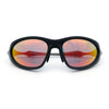 Y2K Oval Wrap Around Plastic Fancy Metal Arm Sunglasses