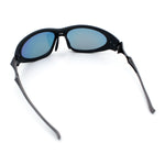 Y2K Oval Wrap Around Plastic Fancy Metal Arm Sunglasses