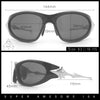 Y2K Oval Wrap Around Plastic Fancy Metal Arm Sunglasses
