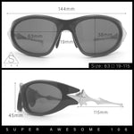 Y2K Oval Wrap Around Plastic Fancy Metal Arm Sunglasses