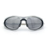 Y2K Oval Wrap Around Plastic Fancy Metal Arm Sunglasses