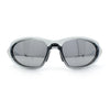 Y2K Oval Wrap Around Plastic Fancy Metal Arm Sunglasses