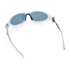 Y2K Oval Wrap Around Plastic Fancy Metal Arm Sunglasses