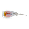 Y2K Oval Wrap Around Plastic Fancy Metal Arm Sunglasses