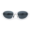 Y2K Oval Wrap Around Plastic Fancy Metal Arm Sunglasses