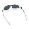 Y2K Oval Wrap Around Plastic Fancy Metal Arm Sunglasses