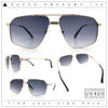 Mens Luxury Mobster Rectangular Double Bridge Racer Metal Rim Sunglasses