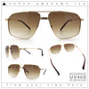 Mens Luxury Mobster Rectangular Double Bridge Racer Metal Rim Sunglasses