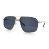 Mens Luxury Mobster Rectangular Double Bridge Racer Metal Rim Sunglasses
