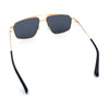 Mens Luxury Mobster Rectangular Double Bridge Racer Metal Rim Sunglasses