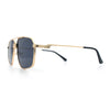Mens Luxury Mobster Rectangular Double Bridge Racer Metal Rim Sunglasses