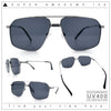 Mens Luxury Mobster Rectangular Double Bridge Racer Metal Rim Sunglasses