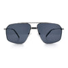 Mens Luxury Mobster Rectangular Double Bridge Racer Metal Rim Sunglasses