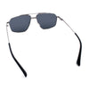 Mens Luxury Mobster Rectangular Double Bridge Racer Metal Rim Sunglasses