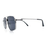 Mens Luxury Mobster Rectangular Double Bridge Racer Metal Rim Sunglasses