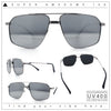 Mens Luxury Mobster Rectangular Double Bridge Racer Metal Rim Sunglasses