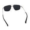 Mens Luxury Mobster Rectangular Double Bridge Racer Metal Rim Sunglasses