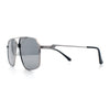 Mens Luxury Mobster Rectangular Double Bridge Racer Metal Rim Sunglasses