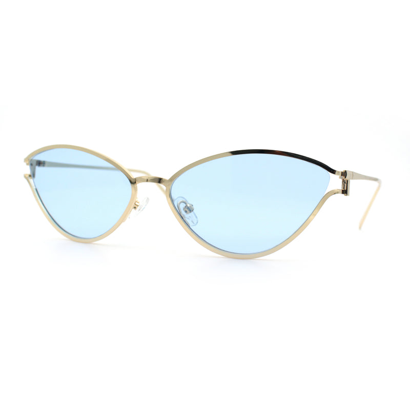 Womens Metal Rim Cat Eye Breezy Casual Fashion Sunglasses