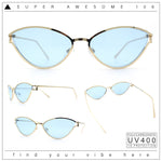 Womens Metal Rim Cat Eye Breezy Casual Fashion Sunglasses