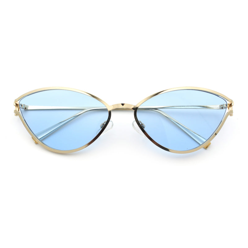 Womens Metal Rim Cat Eye Breezy Casual Fashion Sunglasses