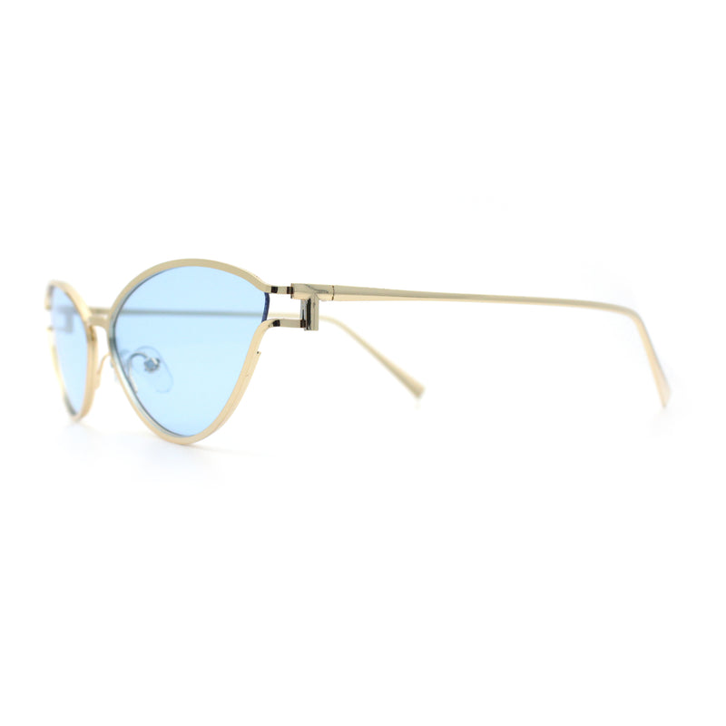 Womens Metal Rim Cat Eye Breezy Casual Fashion Sunglasses