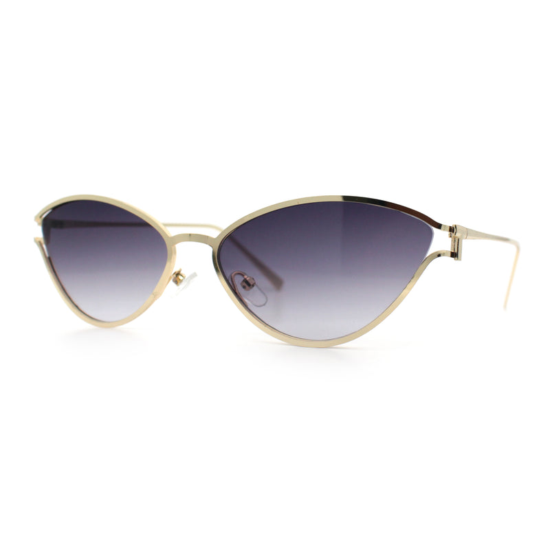 Womens Metal Rim Cat Eye Breezy Casual Fashion Sunglasses