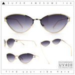 Womens Metal Rim Cat Eye Breezy Casual Fashion Sunglasses